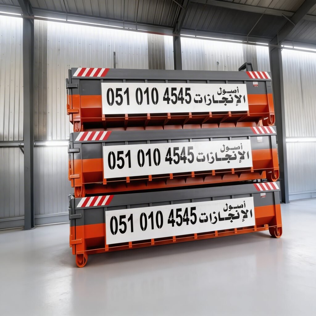 حاوية نفايات سعة 20 يارد للإيجار في الرياض السعودية للمشاريع الكبيرة