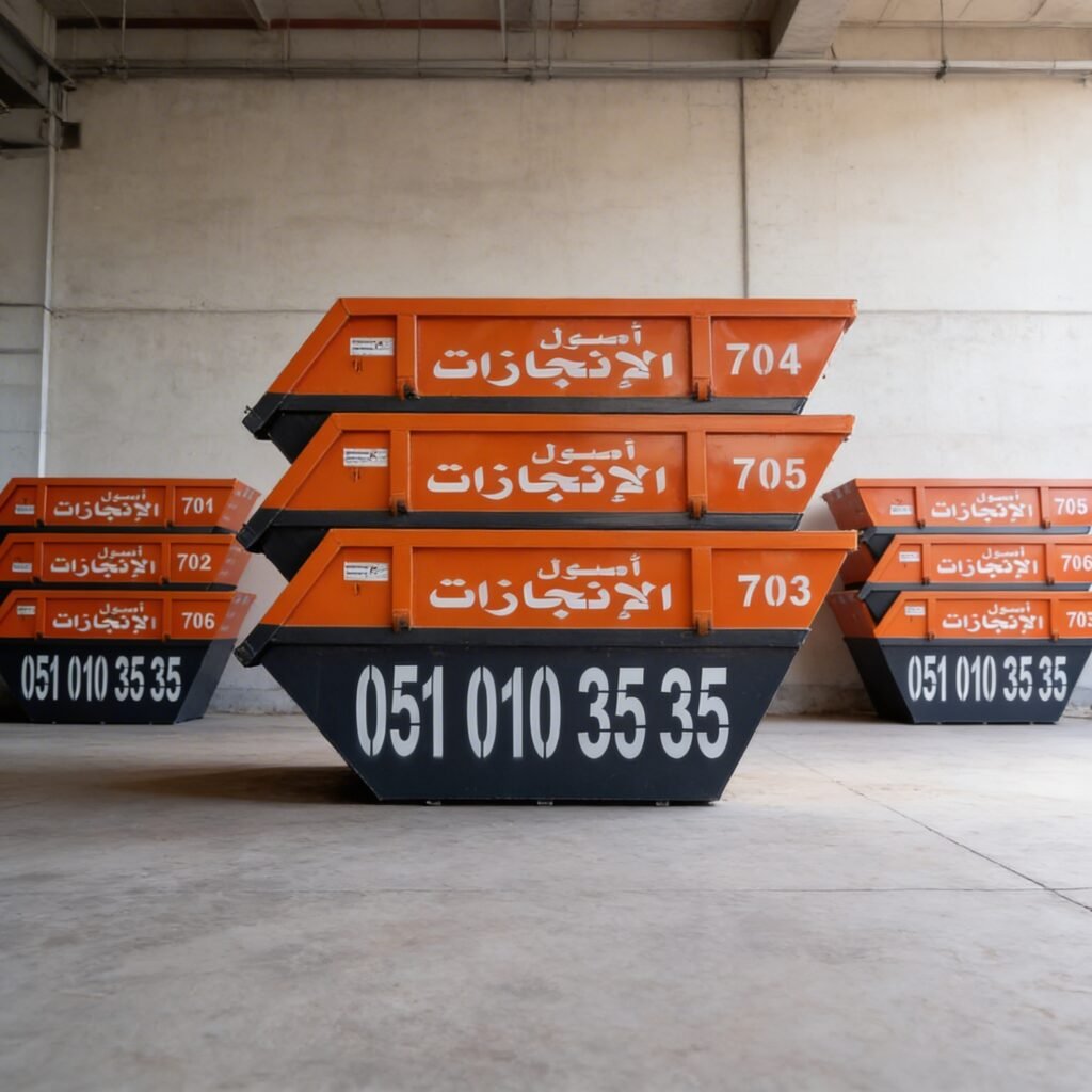 حاوية نفايات سعة 6 يارد للإيجار في الرياض المملكة العربية السعودية للمشاريع الصغيرة