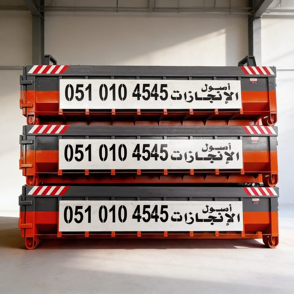 حاوية نفايات سعة 20 يارد للإيجار في الرياض السعودية للمشاريع الكبيرة