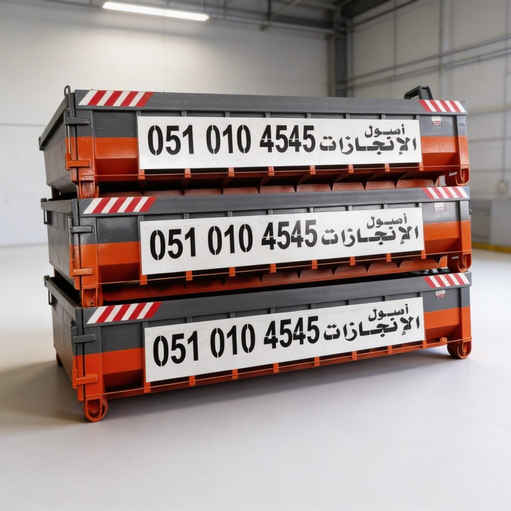 حاوية نفايات سعة 20 يارد للإيجار في الرياض السعودية للمشاريع الكبيرة