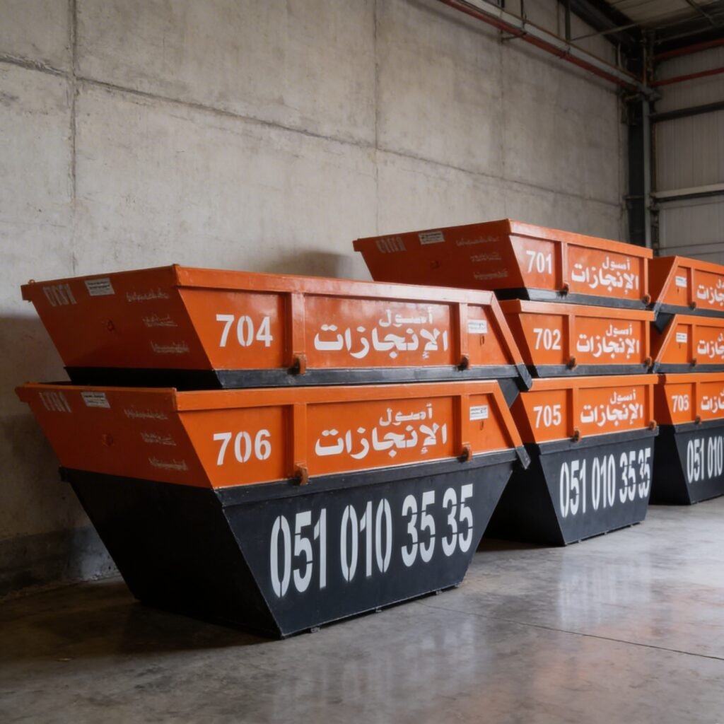 حاوية نفايات سعة 6 يارد للإيجار في الرياض المملكة العربية السعودية للمشاريع الصغيرة